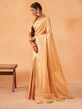 Beige Kanjivaram Art Silk Saree With Blouse Piece