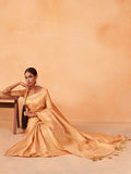 Beige Kanjivaram Art Silk Saree With Blouse Piece