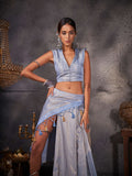 Light Blue Kanjivaram Art Silk Saree With Blouse Piece