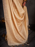 Off-White Kanjivaram Art Silk Saree With Blouse Piece