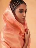 Orange Kanjivaram Art Silk Saree With Blouse Piece