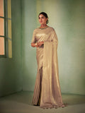 Beige Kanjivaram Art Silk Saree With Blouse Piece