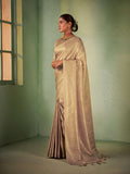 Beige Kanjivaram Art Silk Saree With Blouse Piece