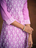 Embroidered Regular Chikankari Pure Cotton Kurta with Trousers & Dupatta
