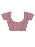 Pink Linen Blend Saree With Blouse Piece
