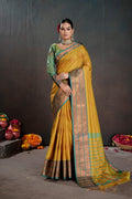 Soft Silk Chitt Palu With Contrast Blouse Weaving Saree