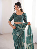 Soft Pure Cotton Hand Bagru Print Sarees With Blouse Pice