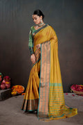 Soft Silk Chitt Palu With Contrast Blouse Weaving Saree