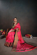 Soft Silk Chitt Palu With Contrast Blouse Weaving Saree