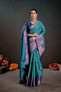 Soft Silk Chitt Palu With Contrast Blouse Weaving Saree
