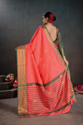Soft Silk Chitt Palu With Contrast Blouse Weaving Saree