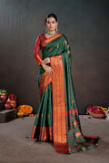 Soft Silk Chitt Palu With Contrast Blouse Weaving Saree