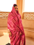 Satin Silk Fabric With Self Jequard And Zari Weaving  Work Banarasi Silk Saree