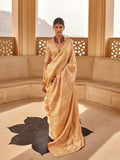 Satin Silk Fabric With Self Jequard And Zari Weaving  Work Banarasi Silk Saree