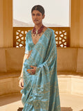 Satin Silk Fabric With Self Jequard And Zari Weaving  Work Banarasi Silk Saree