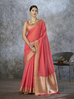 Tissue Silk with Zari Border