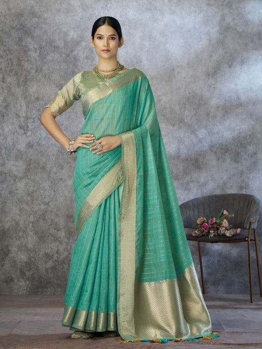 Tissue Silk with Zari Border