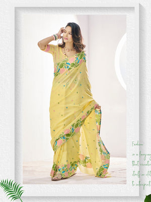 Soft Linen With Big Jacquard Pallu Handloom Saree