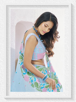 Soft Linen With Big Jacquard Pallu Handloom Saree