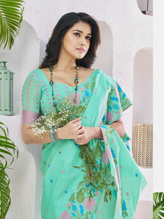 Soft Linen With Big Jacquard Pallu Handloom Saree