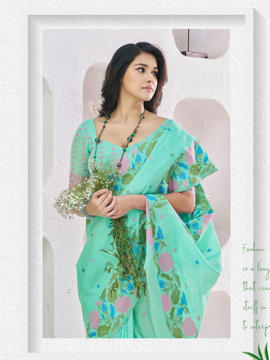 Soft Linen With Big Jacquard Pallu Handloom Saree