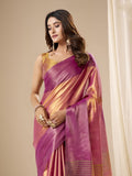 Tissue Silk Dual Tone Combination Banarasi Silk Saree With Blouse Piece