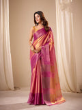 Tissue Silk Dual Tone Combination Banarasi Silk Saree With Blouse Piece