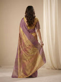 Tissue Silk Dual Tone Combination Banarasi Silk Saree With Blouse Piece