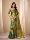 Tissue Silk Dual Tone Combination Banarasi Silk Saree With Blouse Piece