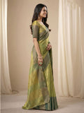Tissue Silk Dual Tone Combination Banarasi Silk Saree With Blouse Piece