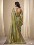 Tissue Silk Dual Tone Combination Banarasi Silk Saree With Blouse Piece