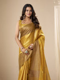 Tissue Silk Dual Tone Combination Banarasi Silk Saree With Blouse Piece