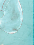 Teal Green Digital Printed Organza Saree With Satin Sky Blue Blouse Piece