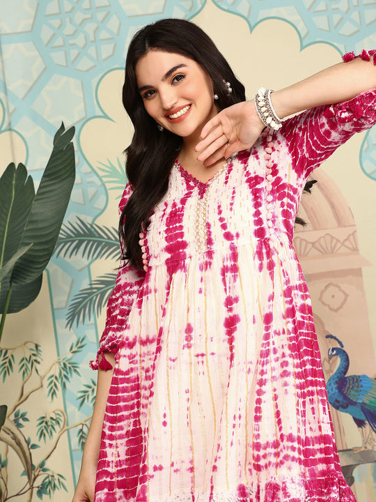 Tie and Dyed A-Line Dress