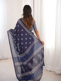 Soft Pure Cotton Hand Bagru Print Sarees With Blouse Pice