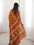 Soft Pure Cotton Hand Bagru Print Sarees With Blouse Pice