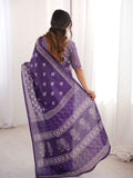 Soft Pure Cotton Hand Bagru Print Sarees With Blouse Pice