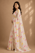 Multi Colour Printed Saree With Blouse Piece