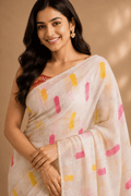Multi Colour Printed Saree With Blouse Piece