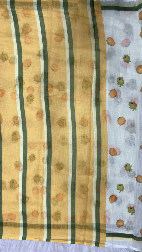 Multi Colour Printed Saree With Blouse Piece