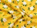 Yellow Printed Saree With Blouse Piece