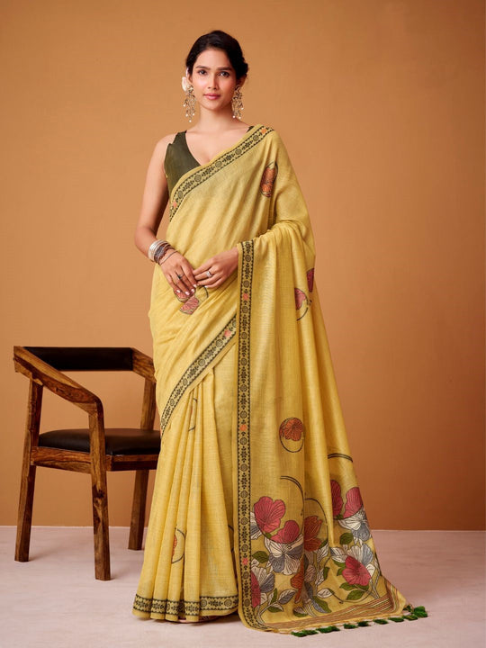 Jamdani Cotton Saree With Conrast Blouse Piece