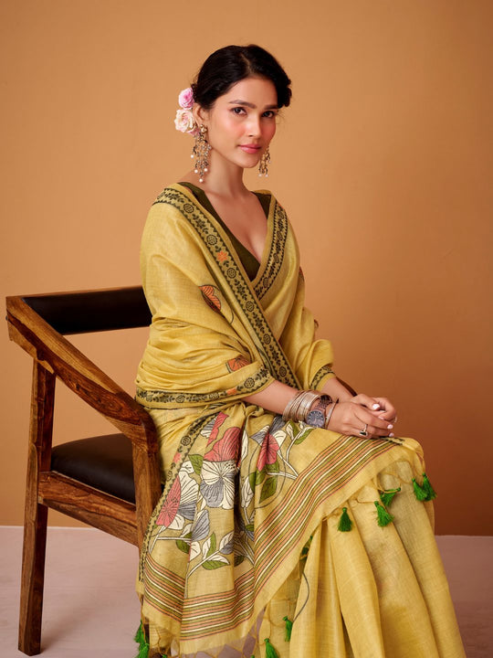 Jamdani Cotton Saree With Conrast Blouse Piece