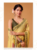 Jamdani Cotton Saree With Conrast Blouse Piece