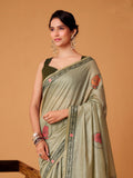 Jamdani Cotton Saree With Conrast Blouse Piece