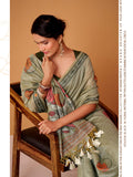 Jamdani Cotton Saree With Conrast Blouse Piece