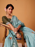 Jamdani Cotton Saree With Conrast Blouse Piece