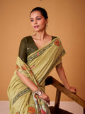 Jamdani Cotton Saree With Conrast Blouse Piece