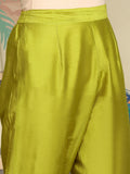 Yellow Floral Printed Straight Kurta With Trousers & Dupatta