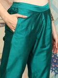 Regular Three-Quarter Sleeves Thread Work Kurta with Trousers